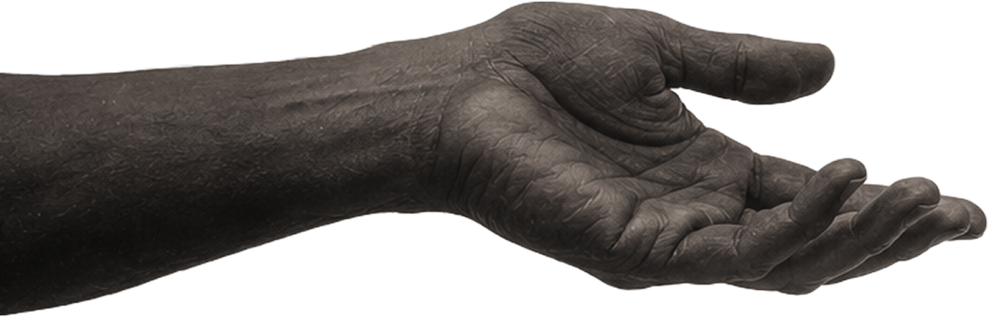 Hand reaching across